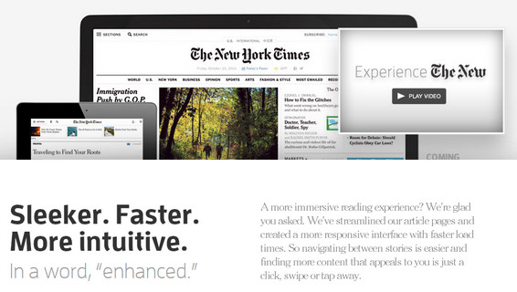 Redesign Sito Web del New York Times